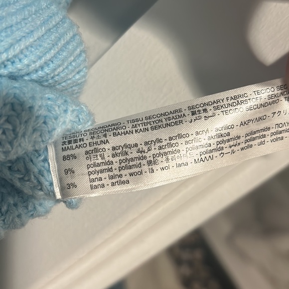 Zara Blue Balloon Sleeve Knit Cardigan - Picture 9 of 9